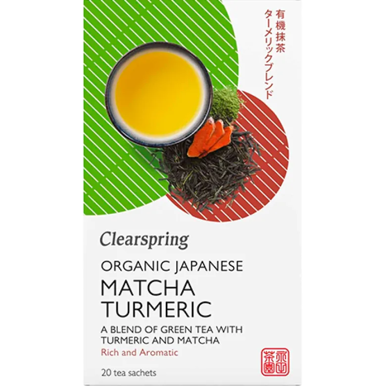 Clearspring Grøn Te M. Gurkemeje & Matcha Ø (20 breve)