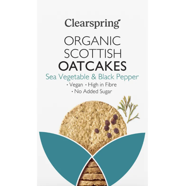 Clearspring Havrekiks tang og sort peber Ø (200 g)