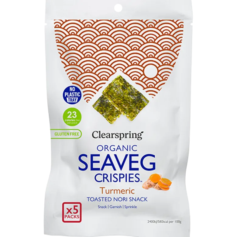 Clearspring Seaveg Crispies Gurkemeje Multipack Tang Chips Ø (5x4 g)