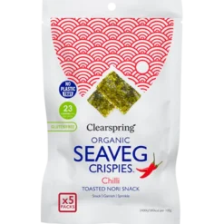 Clearspring Seaveg Crispies Tang Chips Chili Ø - Multipack (5x4 g)