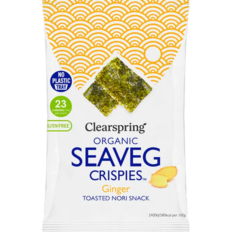 Clearspring Seaveg Crispies Ingefær Tang Chips Ø (4 g)