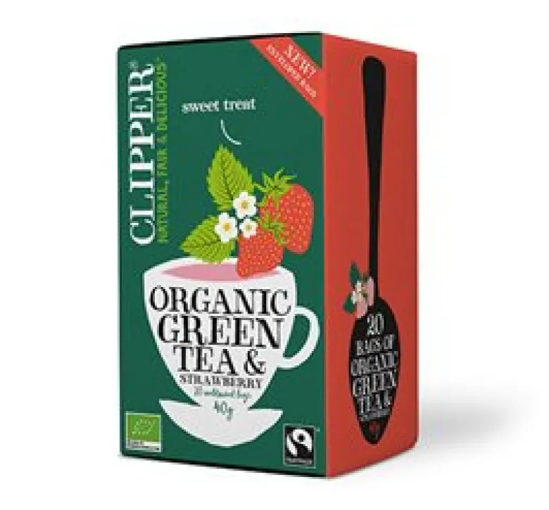 Clipper Grøn Te m. Jordbær Ø (40 g)