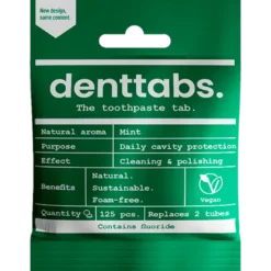 Dent Tabs Tandpasta Piller Med Flourid (125 stk)