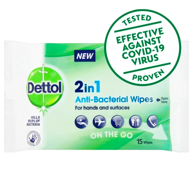 Dettol Desinficerende Servietter 2-in-1 (15 stk)
