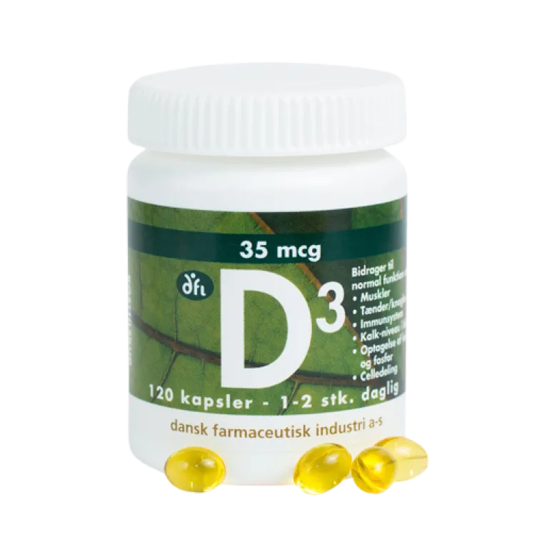 DFI D-vitamin 35 mcg (120 kapsler)