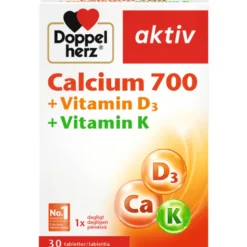 Doppelherz Aktiv Calcium 700 mg + Vitamin D3 + Vitamin K (30 tabl)