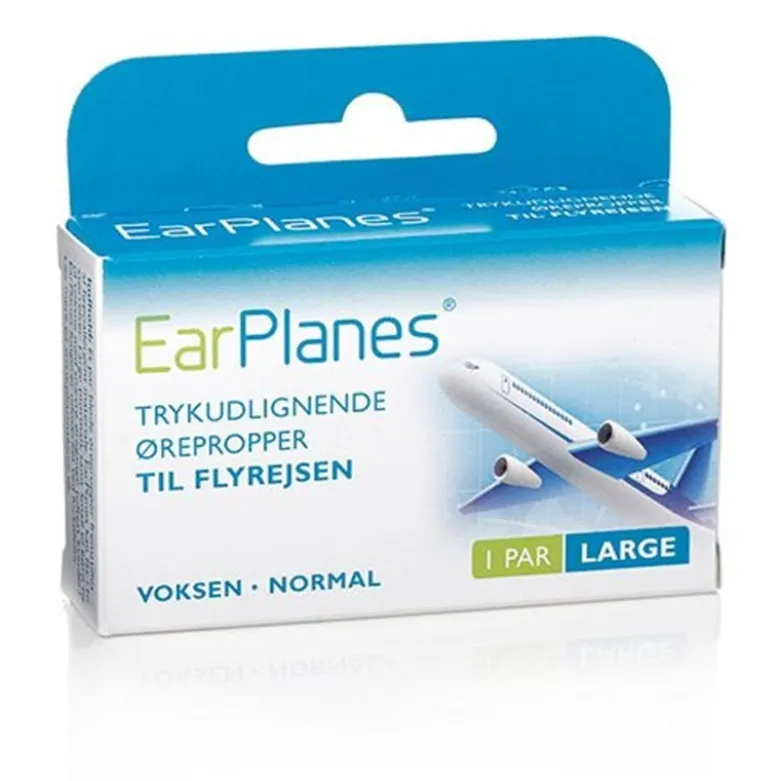 Earplanes - large Trykregulerende ørepropper af blød silikone (1 par)