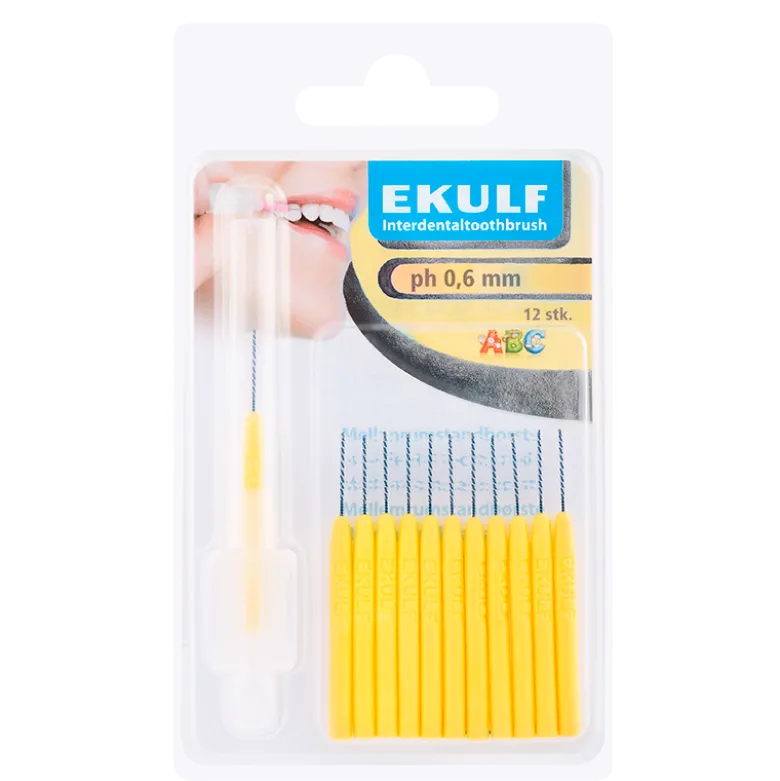 Ekulf PH Mellemrumsbørste 0,6 mm Gul (12 stk)