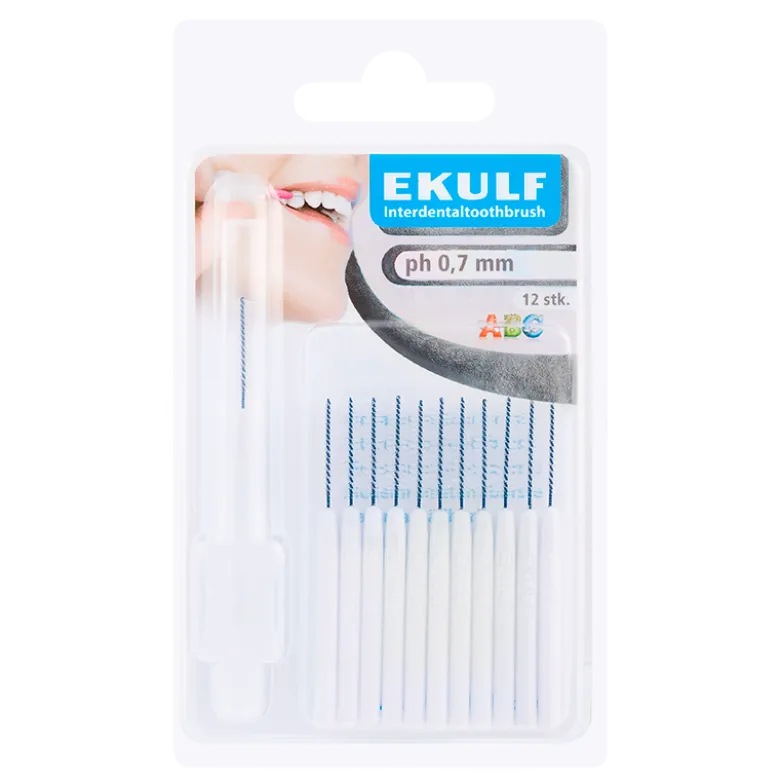 Ekulf PH Mellemrumsbørste 0,7 mm Hvid (12 stk)