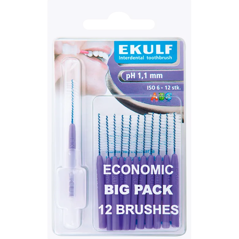 Ekulf PH Mellemrumsbørste 1,1 mm Lilla (12 stk)