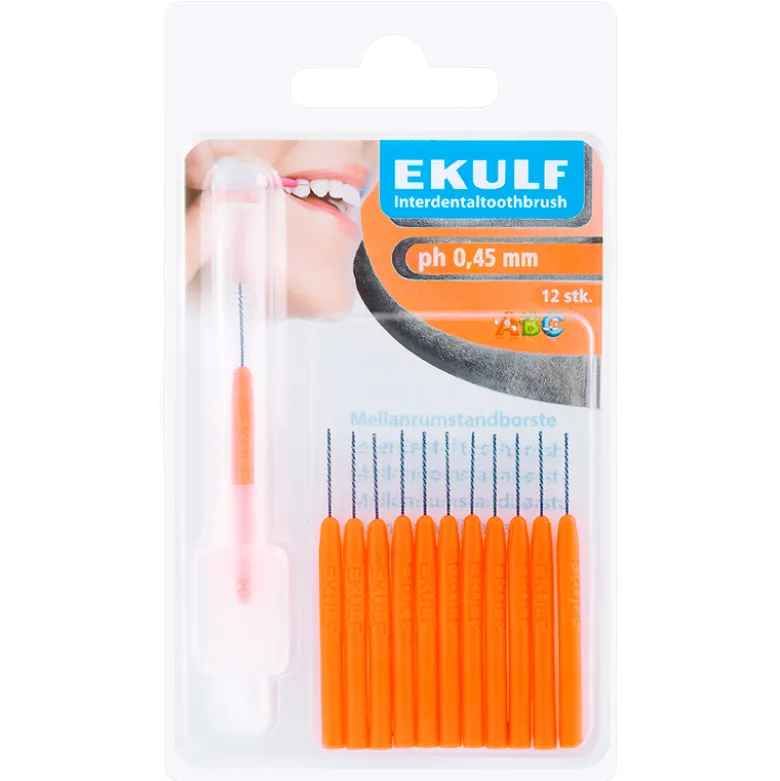 Ekulf PH Mellemrumsbørste 0,45 mm Orange (12 stk)