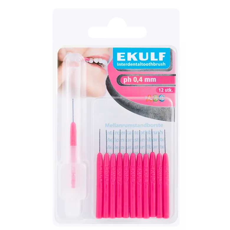 Ekulf PH Mellemrumsbørste 0,4 mm Pink (12 stk)