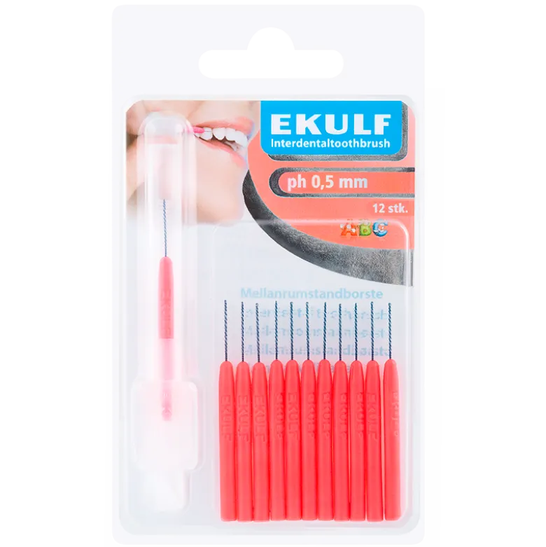 Ekulf PH Mellemrumsbørste 0,5 mm Rød (12 stk)