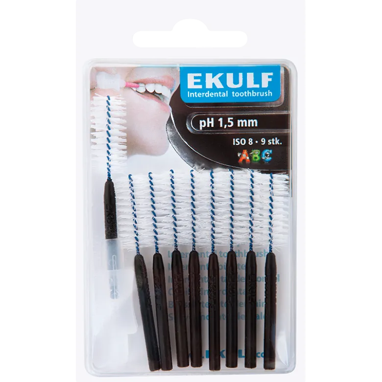 Ekulf PH Mellemrumsbørste 1,5 mm Sort (9 stk)