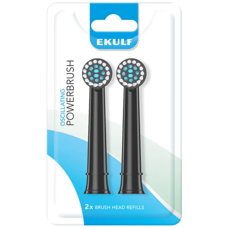 Ekulf PowerBrush black refill (2 stk)