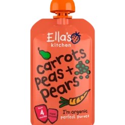 Ellas Kitchen Babymos Gulerod/Ærter/Pære Ø 4 Mdr (120 gr)