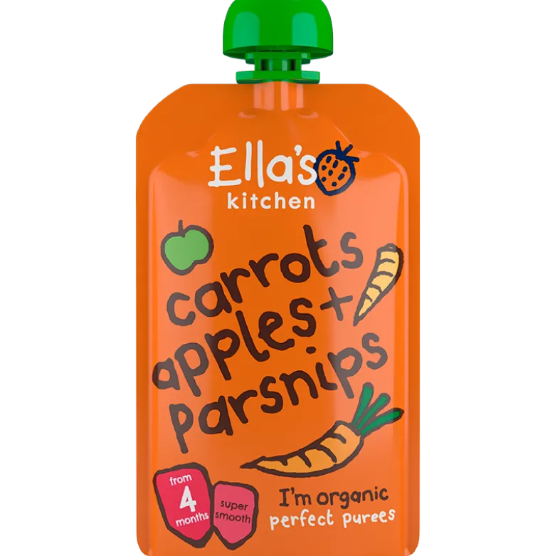 Ellas Kitchen Babymos Gulerod/Æble/Pastinak Ø 4 Mdr (120 gr)