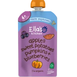 Ellas Kitchen Babymos Kartoffel/Græskar æble/Blåbær Ø 6 Mdr (120 gr)