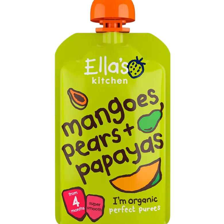 Ellas Kitchen Babymos mango, pære, & papaya 4 mdr Ø