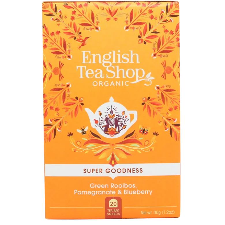English Tea Shop Green Rooibos, Pomegranate Ø (20 breve)