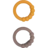 Filibabba Bidering I Silikone Warm Grey & Honey Gold (2 stk)