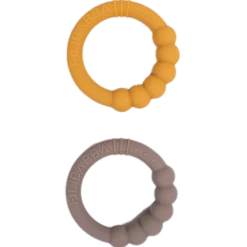 Filibabba Bidering I Silikone Warm Grey & Honey Gold (2 stk)