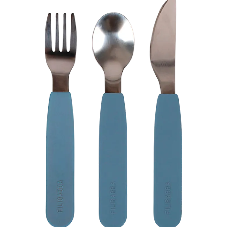 Filibabba Silikone Bestiksæt Powder Blue (1 sæt)
