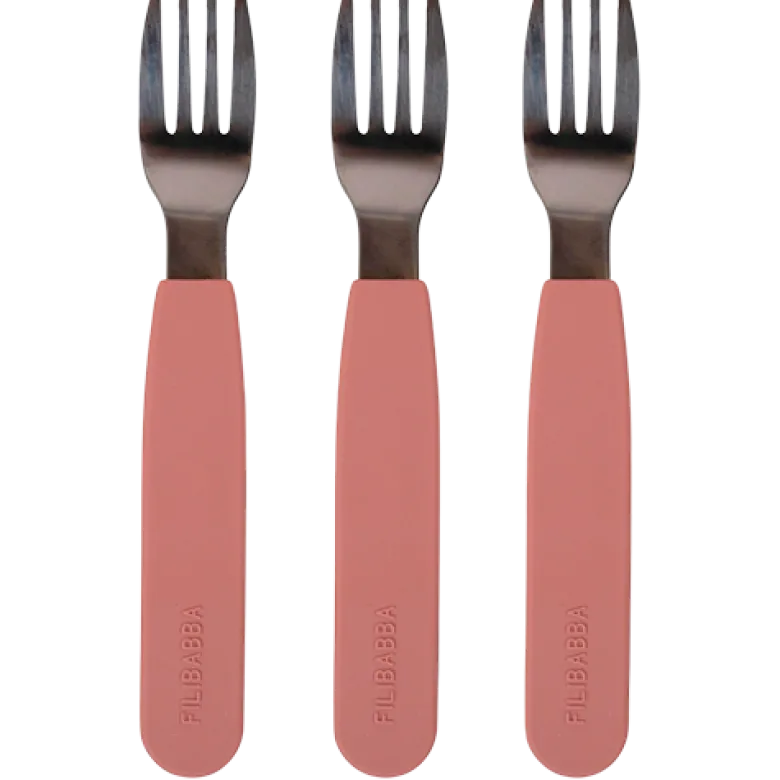 Filibabba Silikone Gafler Rose (3 stk)
