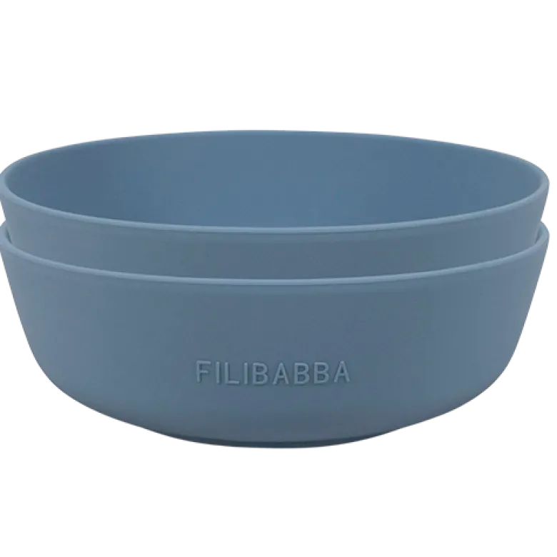 Filibabba Silikone Skål Powder Blue (2 stk)