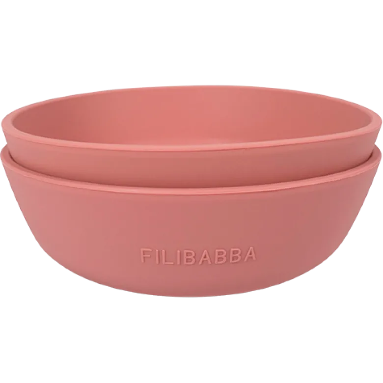 Filibabba Silikone Skål Rose (2 stk)