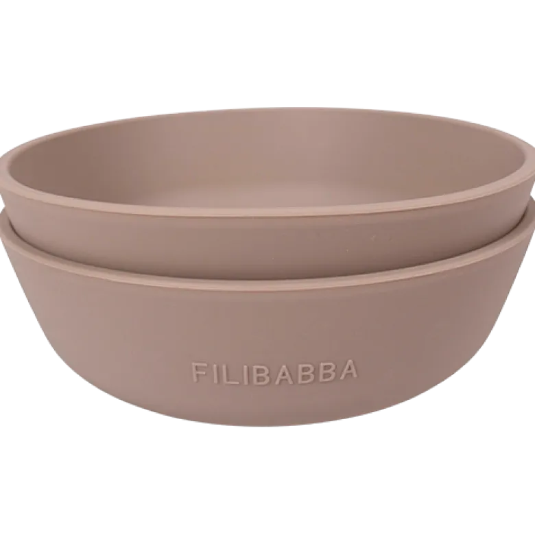Filibabba Silikone Skål Warm Grey (2 stk)