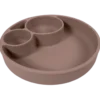Filibabba Silikone Tallerken Ruminddelt Warm Grey (1 stk)