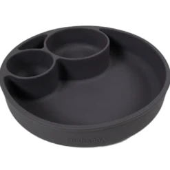 Filibabba Silikone Tallerken Ruminddelt Stone Grey (1 stk)