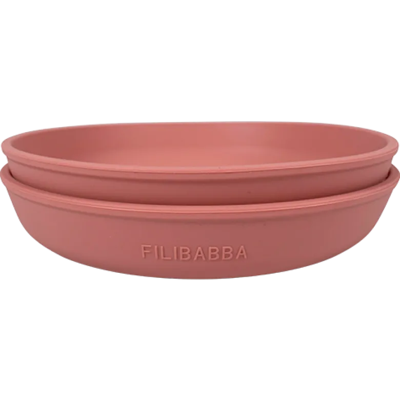 Filibabba Silikone Tallerken Rose (2 stk)