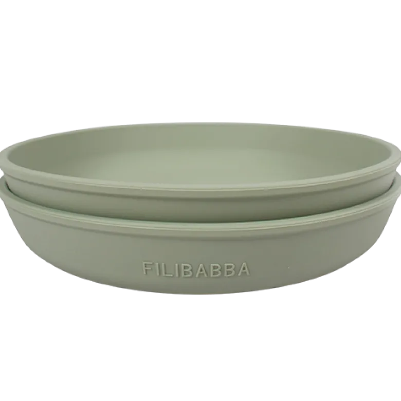 Filibabba Silikone Tallerken Green (2 stk)