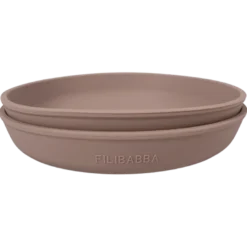 Filibabba Silikone Tallerken Warm Grey (2 stk)