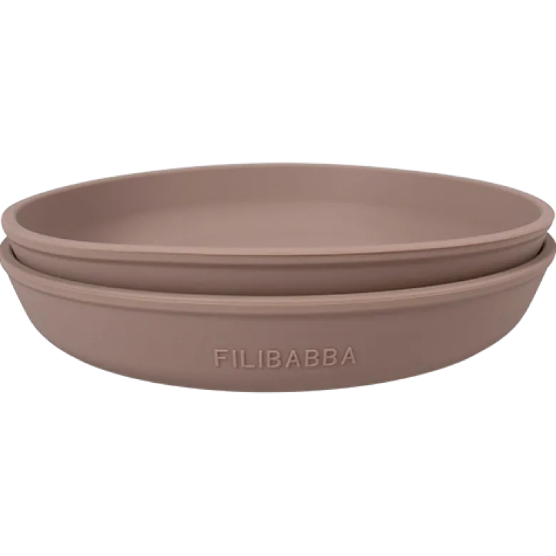 Filibabba Silikone Tallerken Warm Grey (2 stk)