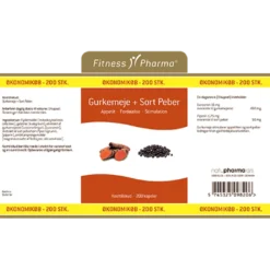 Fitness Pharma Gurkemeje & Sort Peber (200 kap)