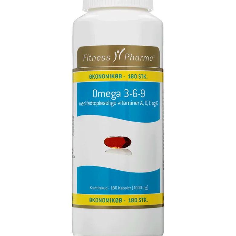 Fitness Pharma omega 3-6-9 m. A, D, E og K vitamin (180 stk)