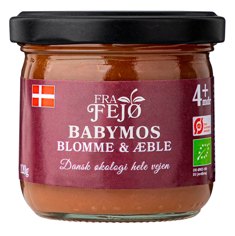 Fra Fejø Babymos Blomme/Æble Ø (120 g)