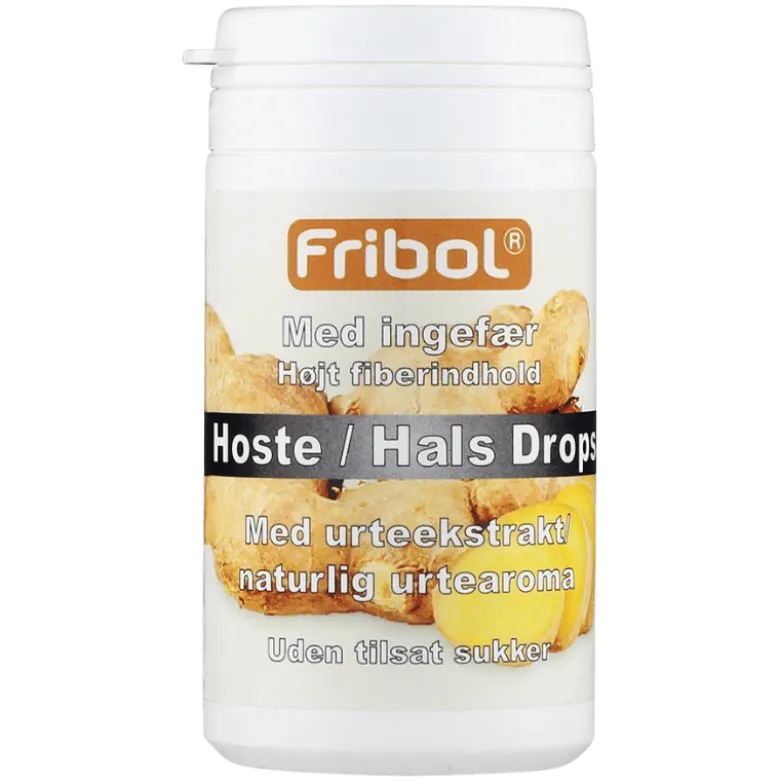 Fribol Hoste/Hals Drops Ingefær (60 g)