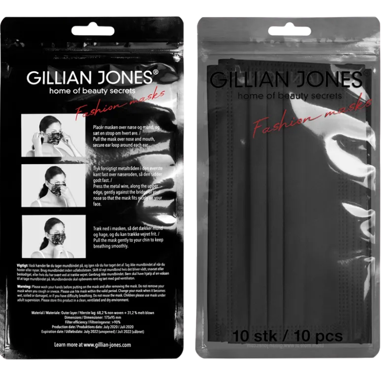 Gillian Jones Fashion Mundbind Sort (10 stk)