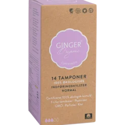 Ginger Organic Tampon m. Indføring Normal (14 stk)