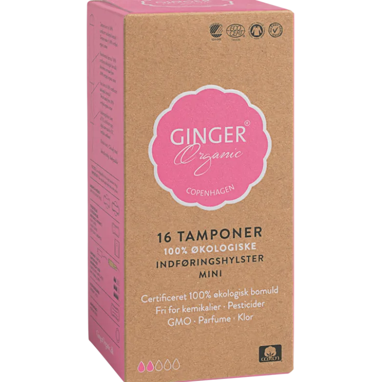 Ginger Organic Tampon m. Indføring Mini (16 stk)