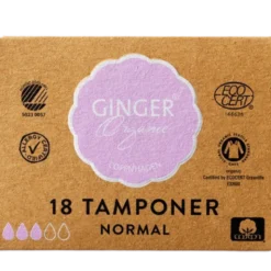 Ginger Organic Tampon u. indføringshylster Normal Ø (18 stk)