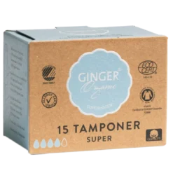 Ginger Organic Tampon u. Indføring Super (15 stk)