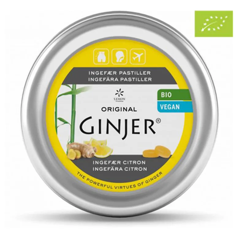 GINJER® Ingefær CITRON Pastiller Ø (40 g.)