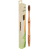 Go Bamboo Tandbørste bambus m. sort kul medium (1 stk)