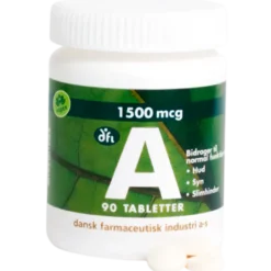 Grønne Vitaminer A-vitamin 1500 mcg (90 tabl)
