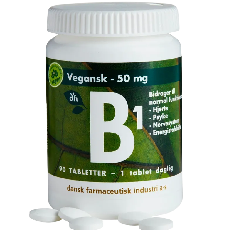 Grønne Vitaminer B1 50 mg Vegansk (90 tabl)